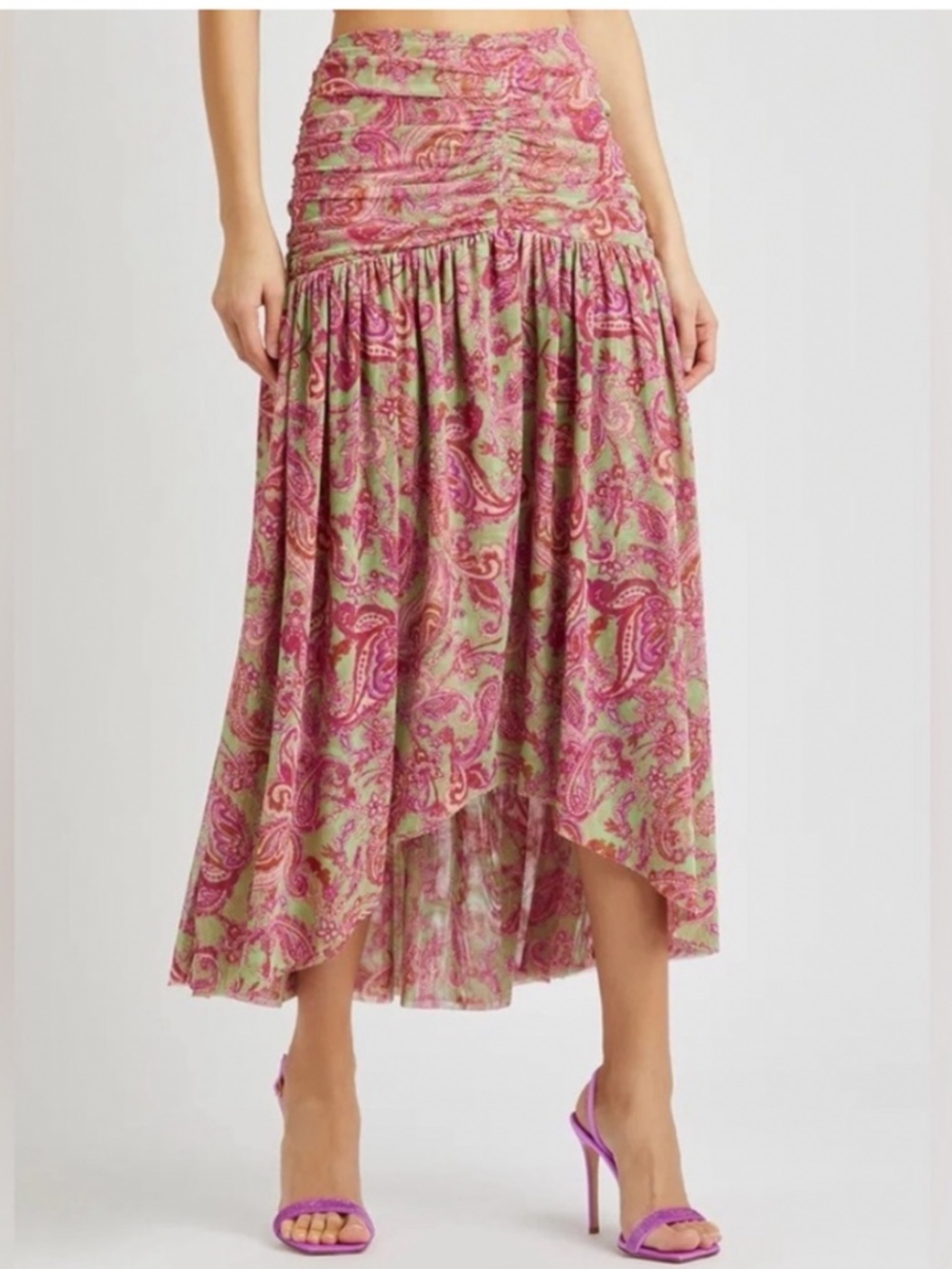MISA Los Angeles Dalida High Low Lightweight Mesh Skirt